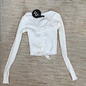 White long sleeve Perri Crop top